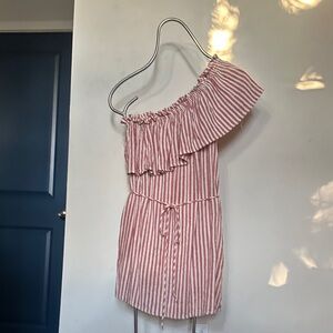 Billabong Pink and White One-Shoulder Mini Dress